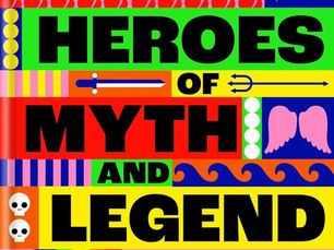 Cover of Queer Heroes of Myth and Legend, an illustrated book celebrating LGBTQ+ figures in mythology.