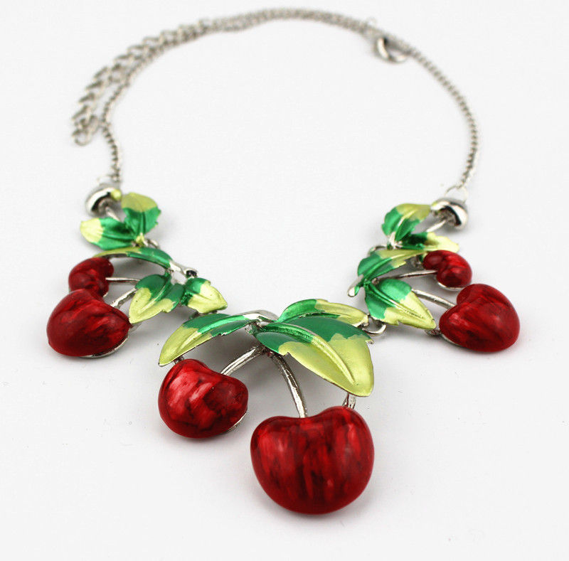 Thumbnail: Fashion Cherry Necklace and Earring Set for Brides