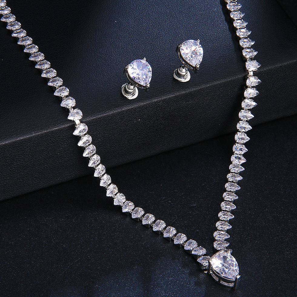 Thumbnail: Exquisite Claw Chain Necklace and Earring Set