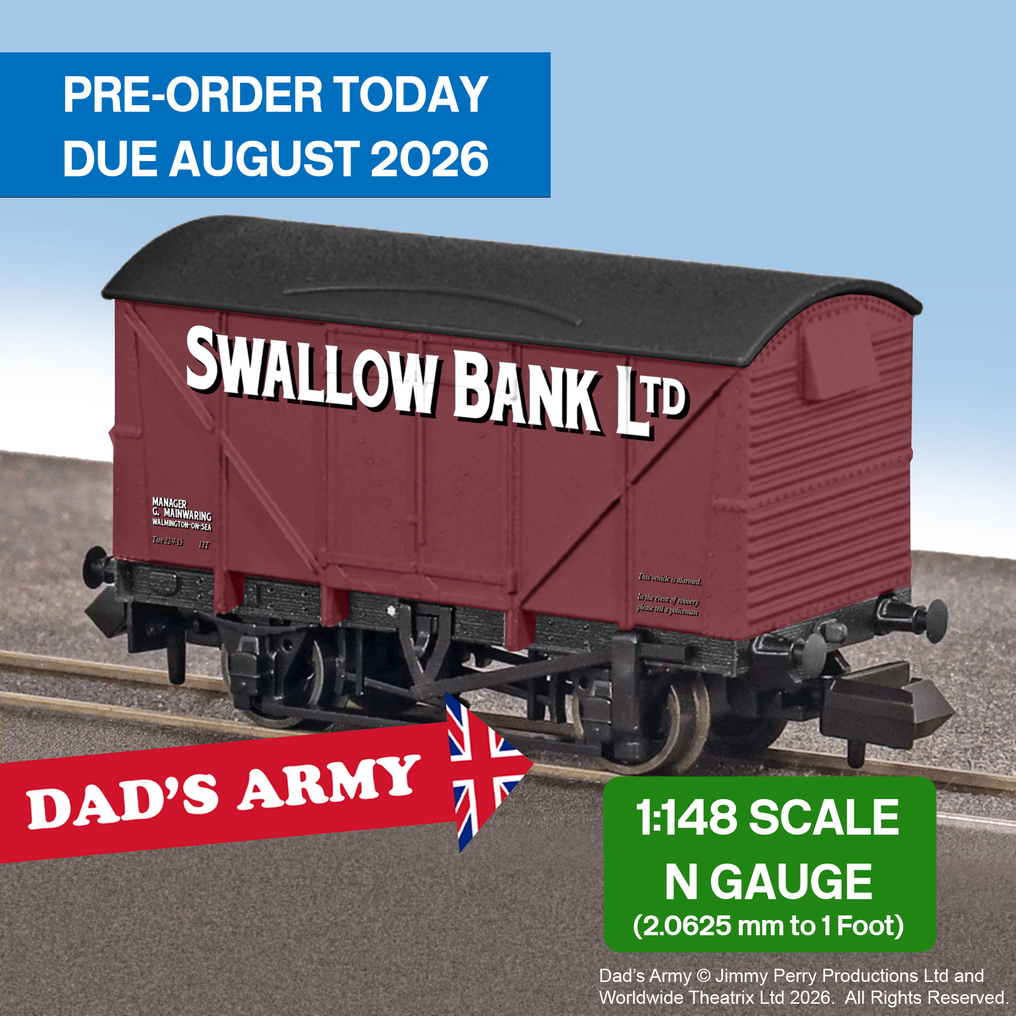 N Gauge - Swallow Bank Bullion Van (Dad's Army) Railway Wagon