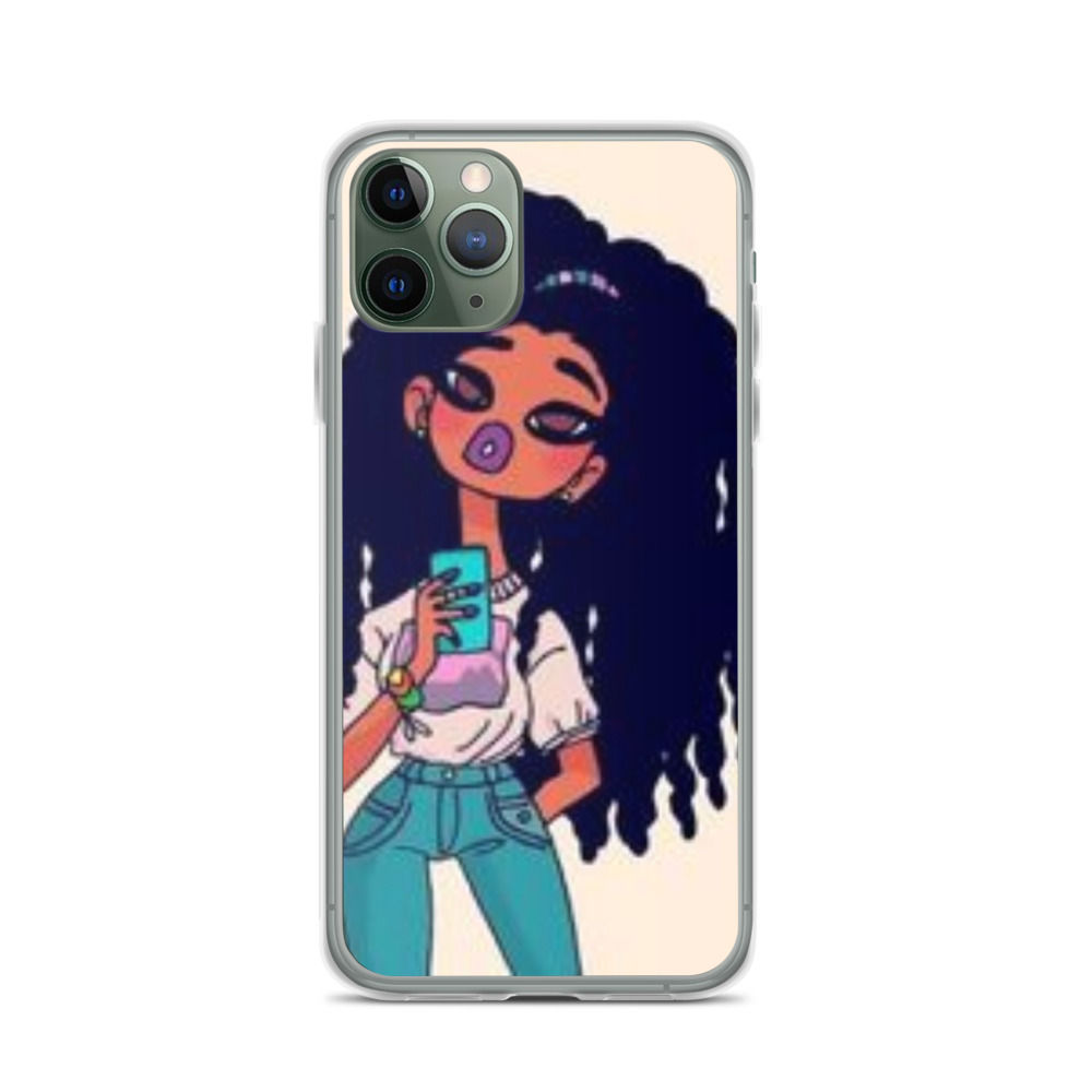 Girl With Cellphone iPhone Case