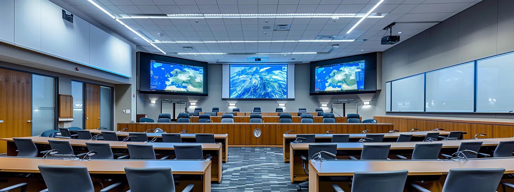 a dynamic courtroom scene captures a poised virginia beach divorce lawyer presenting compelling arguments before a solemn judge, emphasizing the intricate dynamics of equitable property distribution and family law.