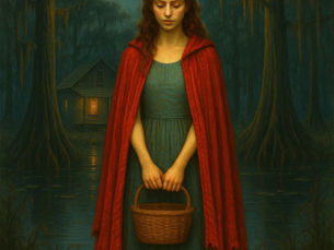 Bayou Girl with a Scarlet Cloak