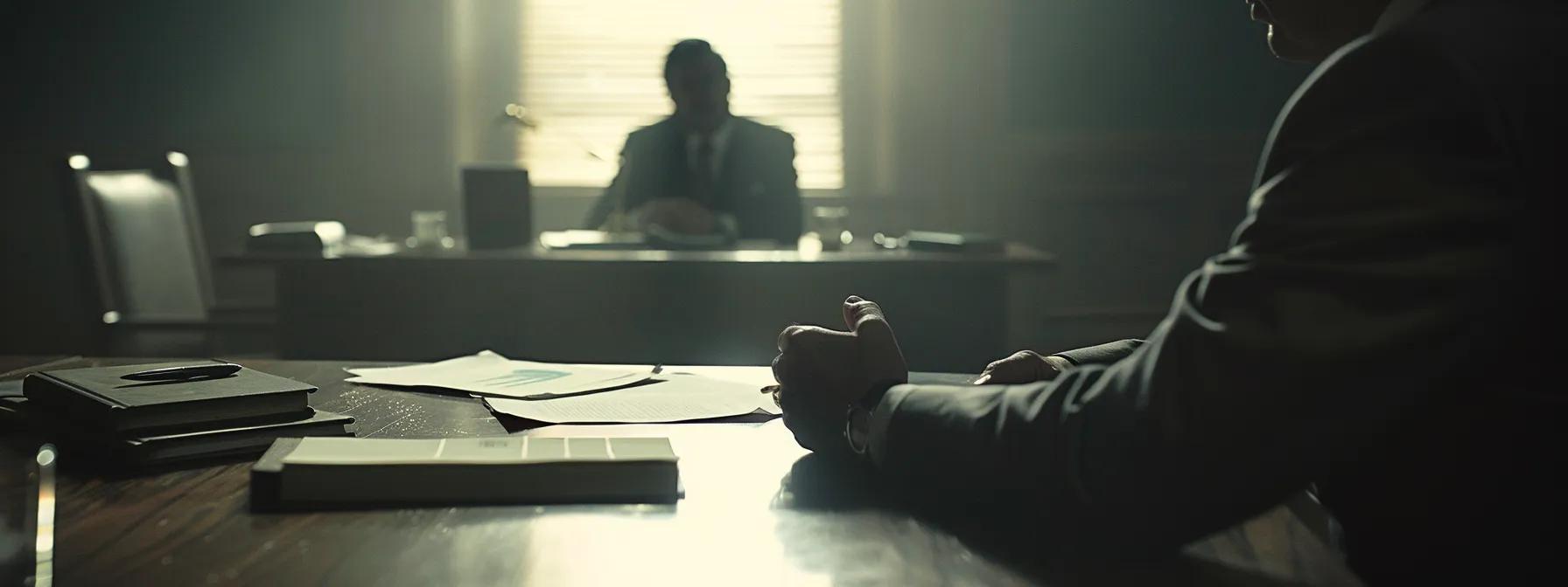 a tense courtroom scene captures a focused lawyer presenting a custody case before an attentive judge, with legal documents and charts symbolizing the complexities of child custody arrangements in virginia.