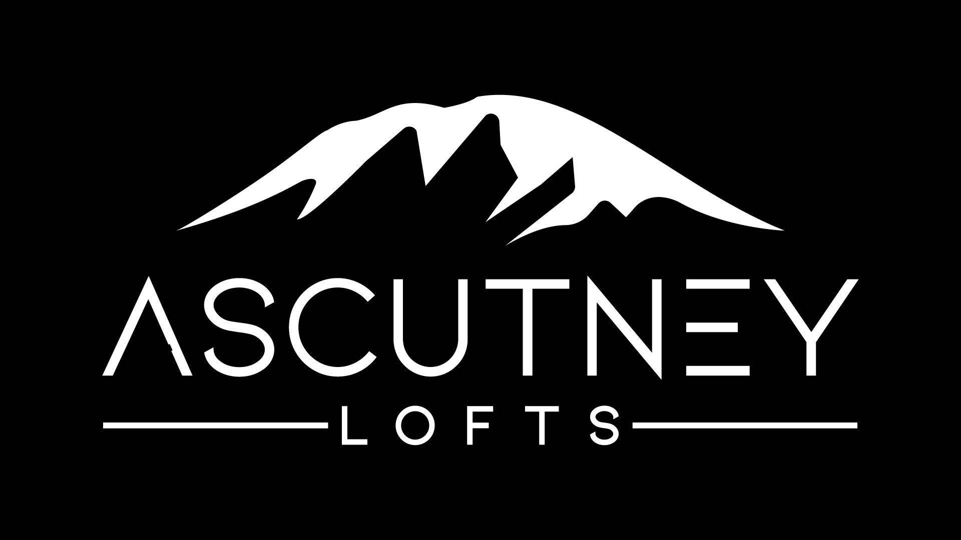 Logo of Ascutney Lofts featuring a stylized mountain design in a modern aesthetic.