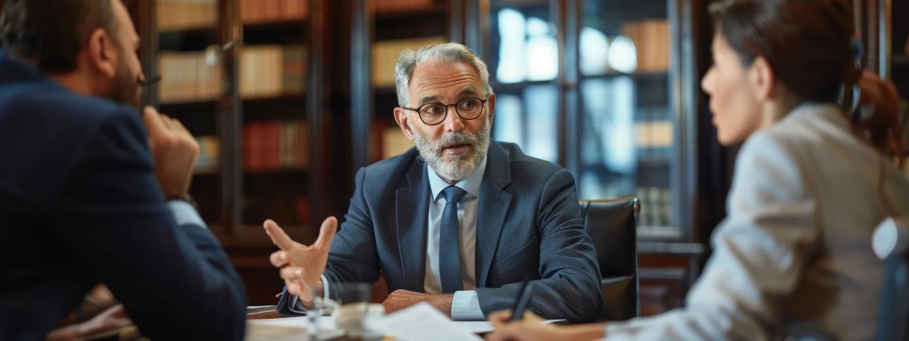 a focused courtroom scene captures a determined virginia beach divorce lawyer presenting a compelling case, with a judge attentively listening, emphasizing the intricacies of custody and asset disputes.