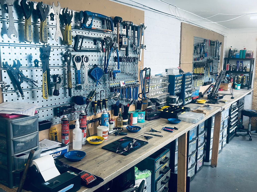 Some bike tools associated with bicycle repairs.