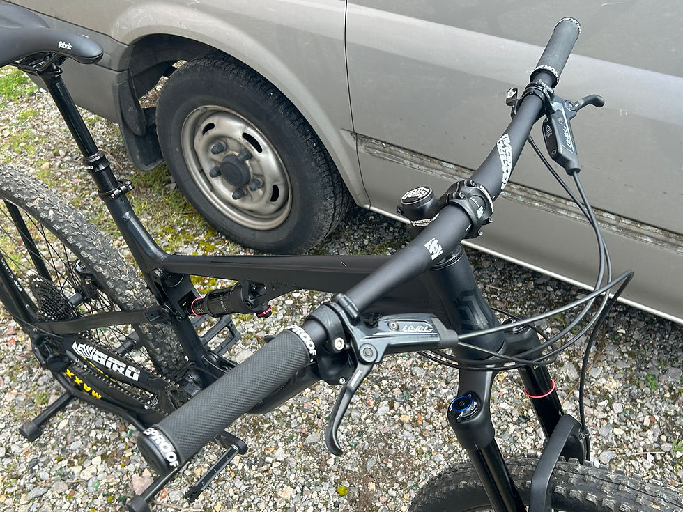 Nukeproof Grips and Pedals, Fabric Saddle.