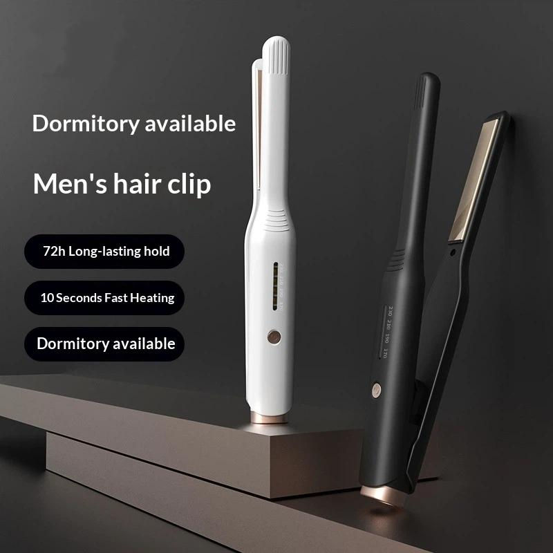 Thumbnail: Portable Men's Hair Straightener & Curler Iron Dual Use Travel Ceramic Fast Heat