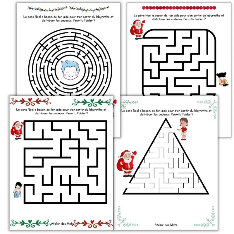 Thumbnail: Labyrinthes de Noël 1re ou 2e année