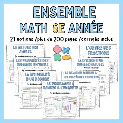 Compact Ensemble Math Ensemble math 6e année | Atelierdemots