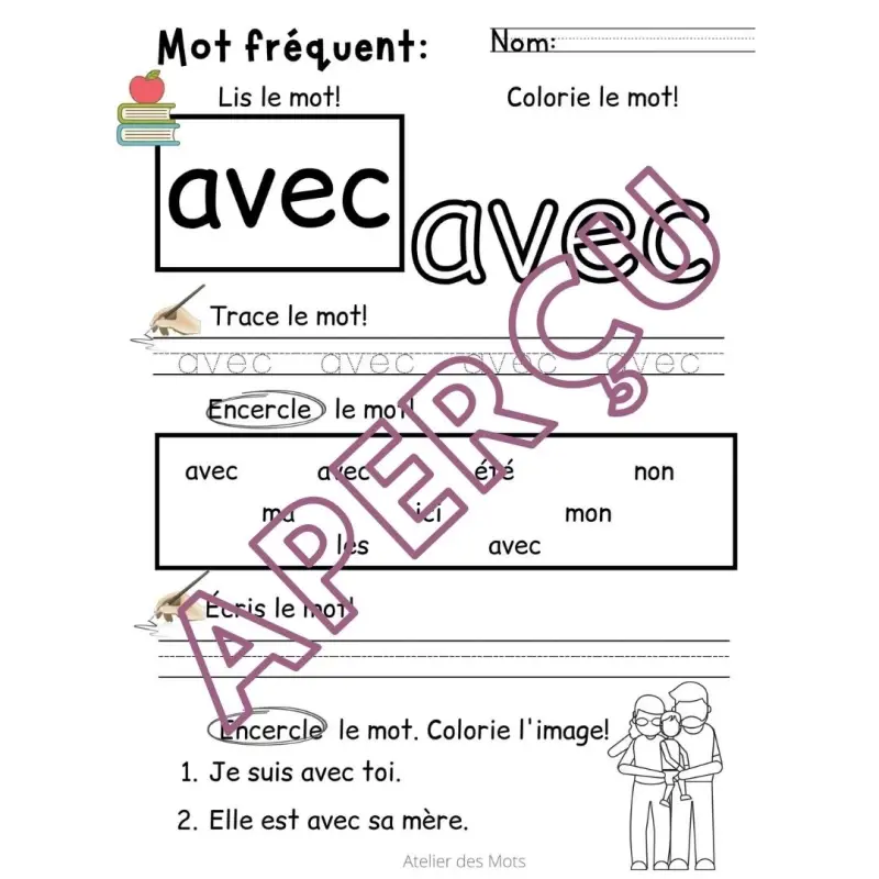 Miniature : Mots fréquents 2e année (1)/Mot du jour