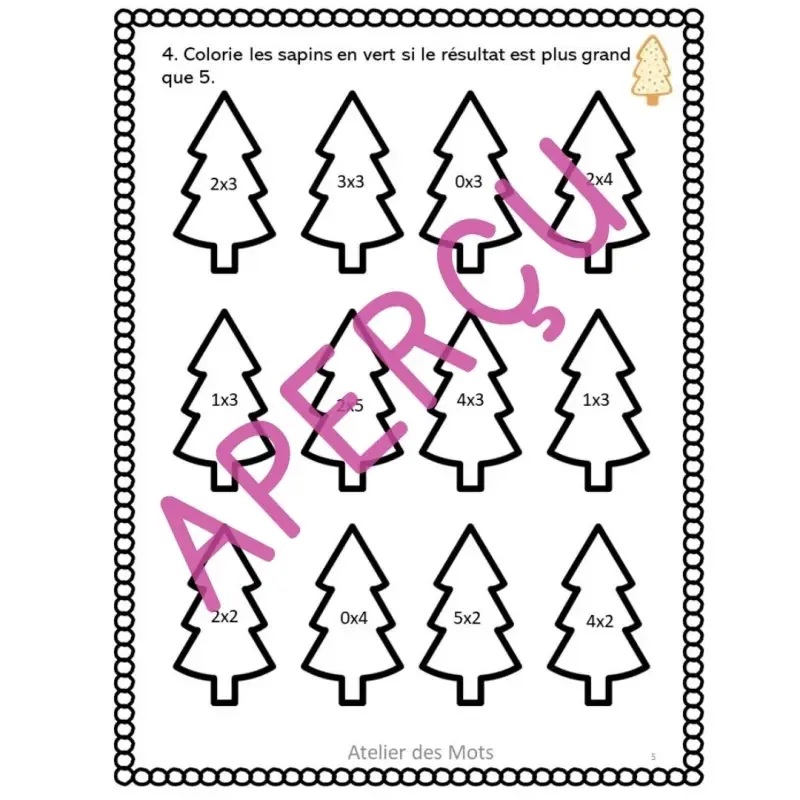 Thumbnail: Multiplication et division de Noël 3e ou 4e année