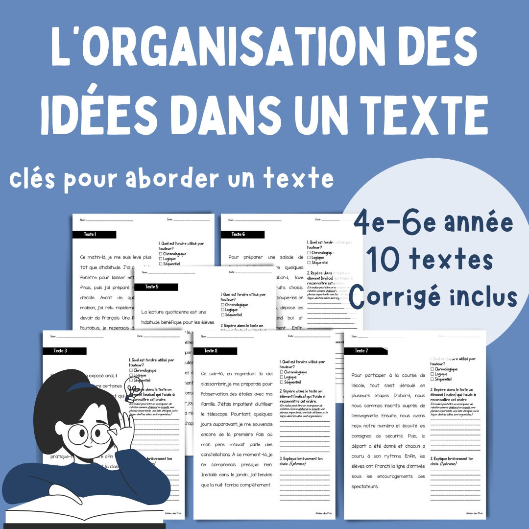 L’organisation des idées dans un texte - Clés pour aborder un texte 6e