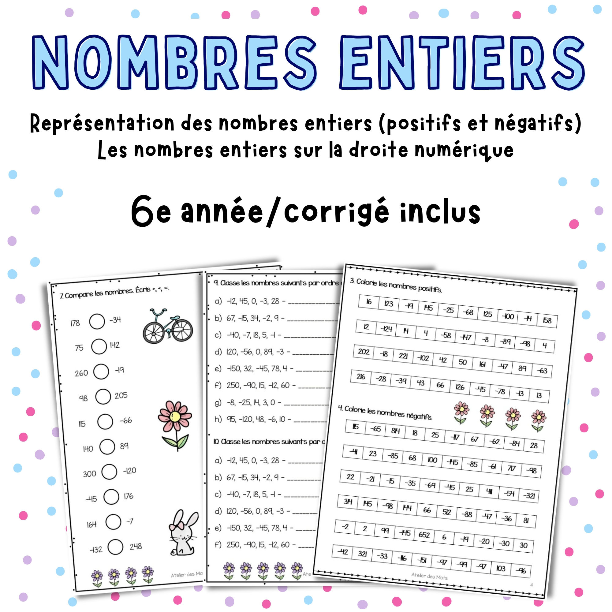 Représentation des nombres entiers 6e année Math
