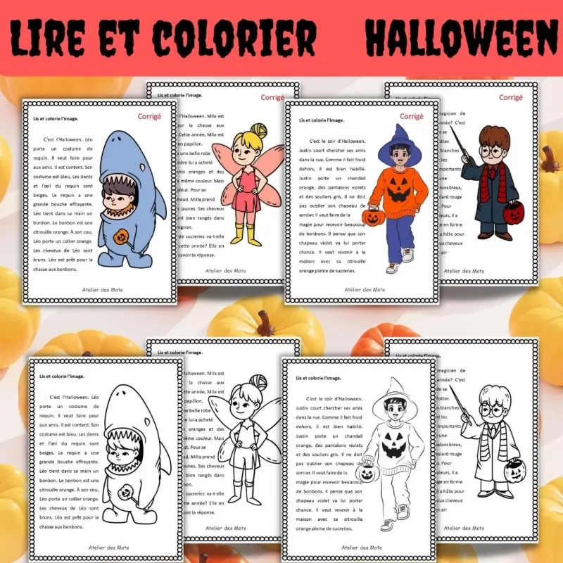 Miniature : Lire et colorier Halloween 2e à 4e année