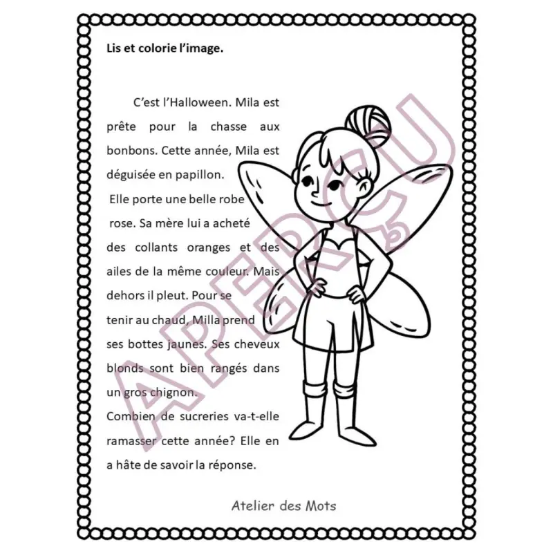 Miniature : Lire et colorier Halloween 2e à 4e année