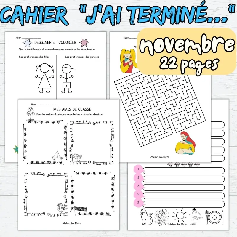 Miniature : Ensemble Cahiers « J’ai terminé … » 2e à 6e année