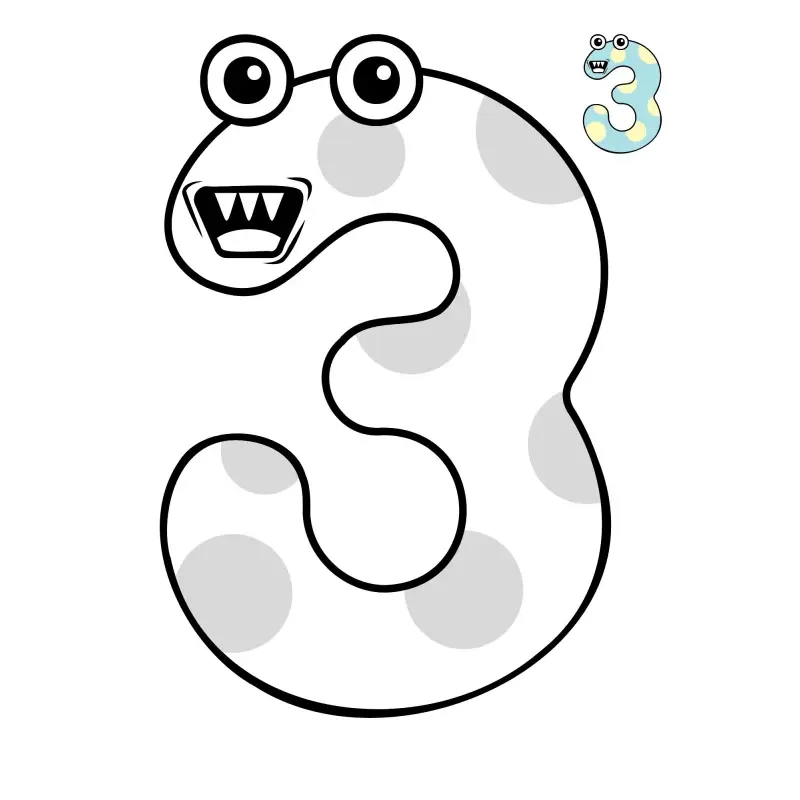 Thumbnail: Nombre de monstres-cahier de coloriage maternelle