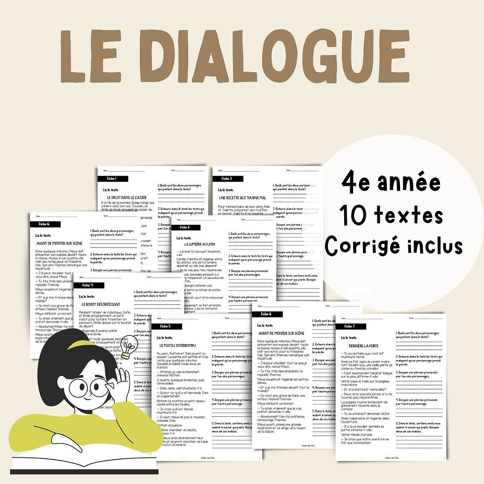 Le dialogue 4e année – activité de lecture et compréhension