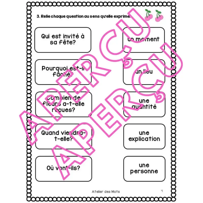 Miniature : Les mots interrogatifs