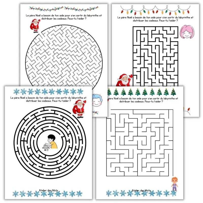 Thumbnail: Labyrinthes de Noël 1re ou 2e année