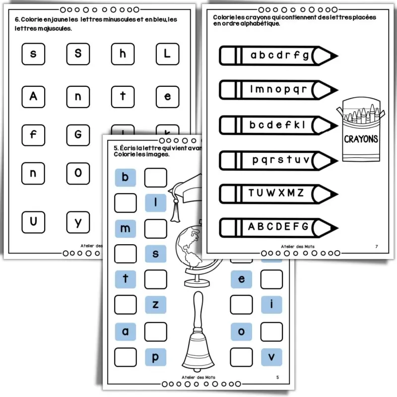 Miniature : Les lettres de l'alphabet, cahier d'exercices