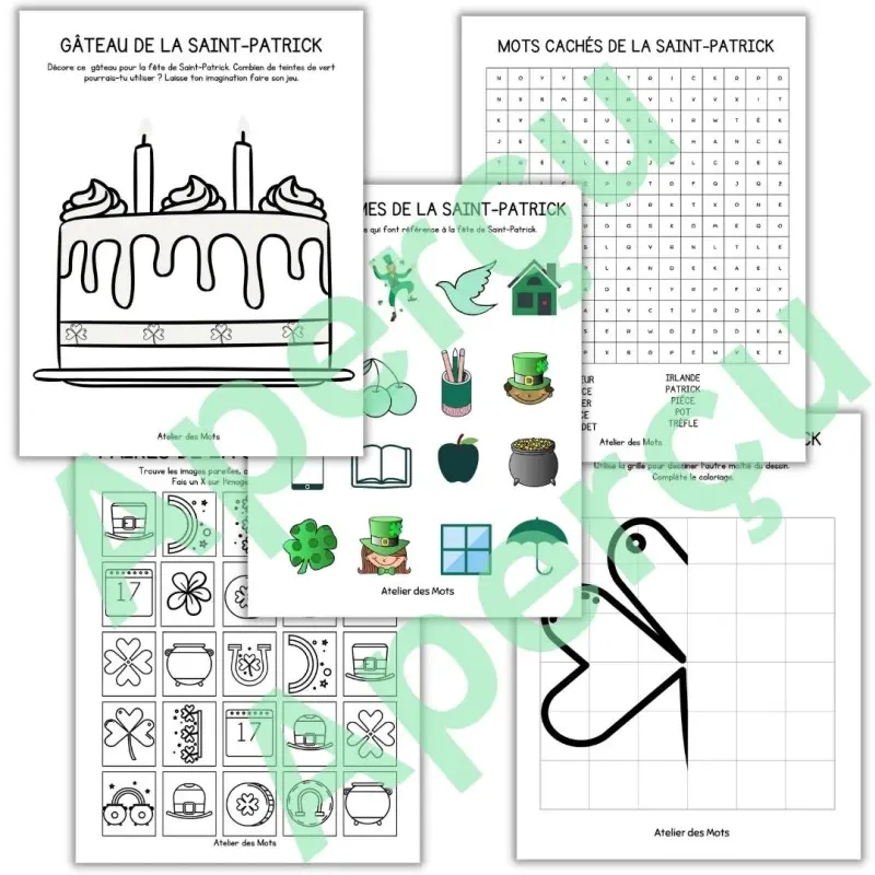 Miniature : Cahier d'activités Saint-Patrick 2e ou 3e année