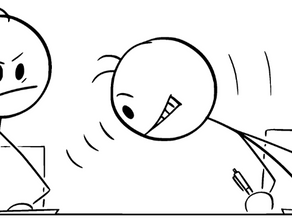 Un élève qui copie sur un autre élève mécontent