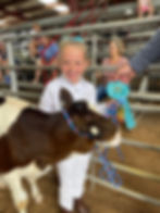 Girl, Cow and Ribbon at WSCO Fair