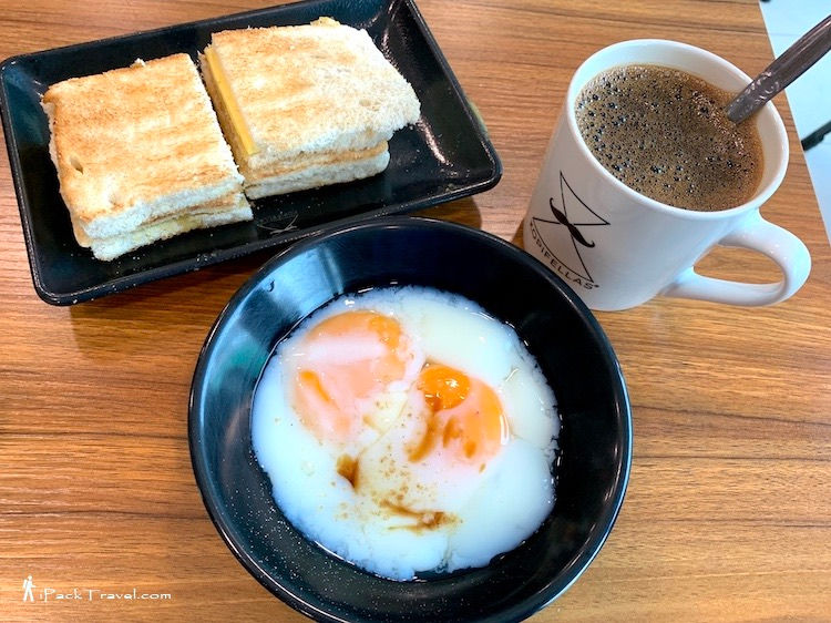 Kopifellas Cafe: Butter & Kaya Toasts with kopi-O and eggs