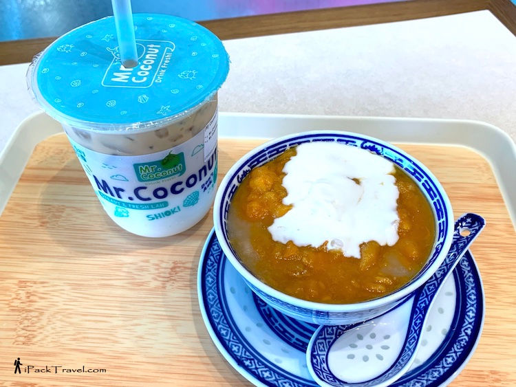 Three Little Coconut: Coconut Caffe Latte (椰子拿铁) and Sweet Potato Orh Nee Paste (地瓜芋泥)