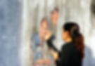 Girl painting on wall