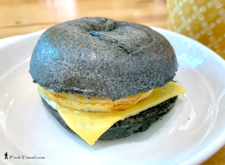 Amora Cafe: Charcoal Bagel with Egg & Cheese