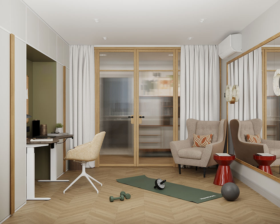 рабочий кабинет с функцией спортзала