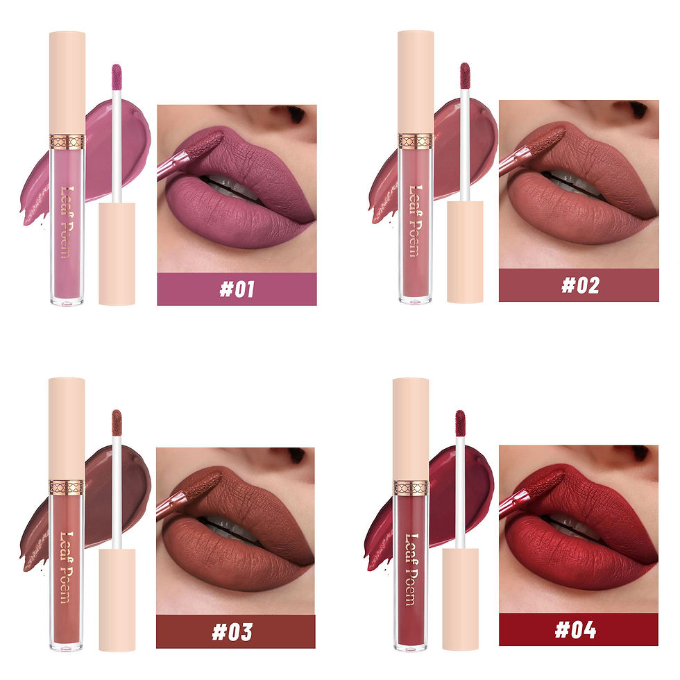 Miniatura: Conjunto de 8 batons líquidos matte, brilho labial - à prova d'água, não gruda.