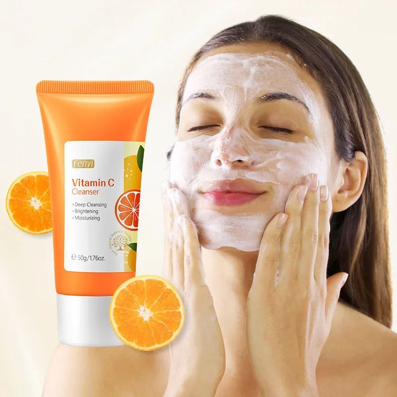 Sabonete facial com vitamina C para limpeza profunda, hidratação e remoção de cr