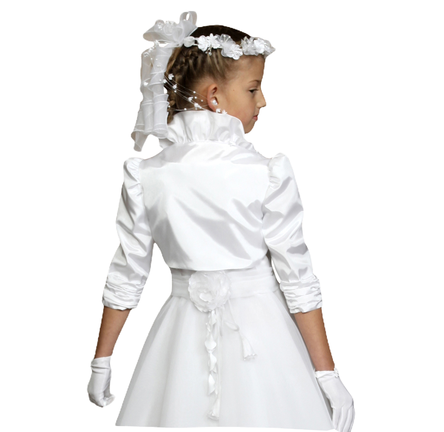 Miniaturbild: Bolero Jacke Mädchen Kommunion weiß Rücken