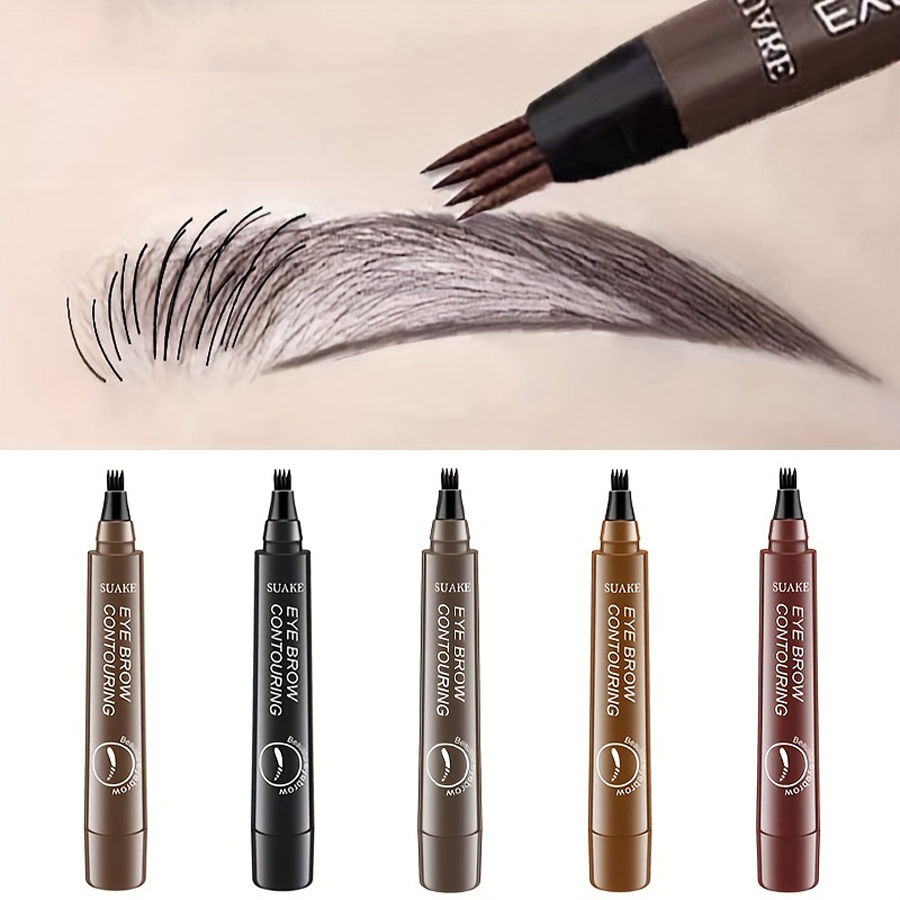 Lápis de Sobrancelha à Prova d'Água, Microblading, com 4 Pontas Divididas.