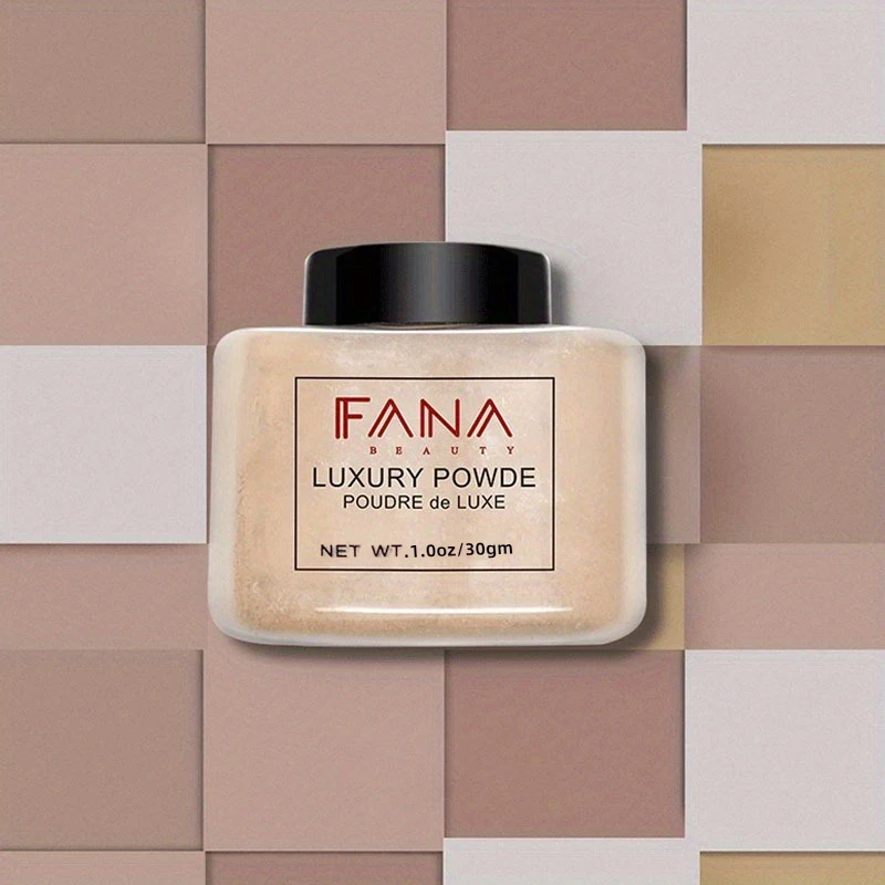 Miniatura: Pó compacto de luxo em 4 cores para mulheres, base facial em pó banana, frasco d
