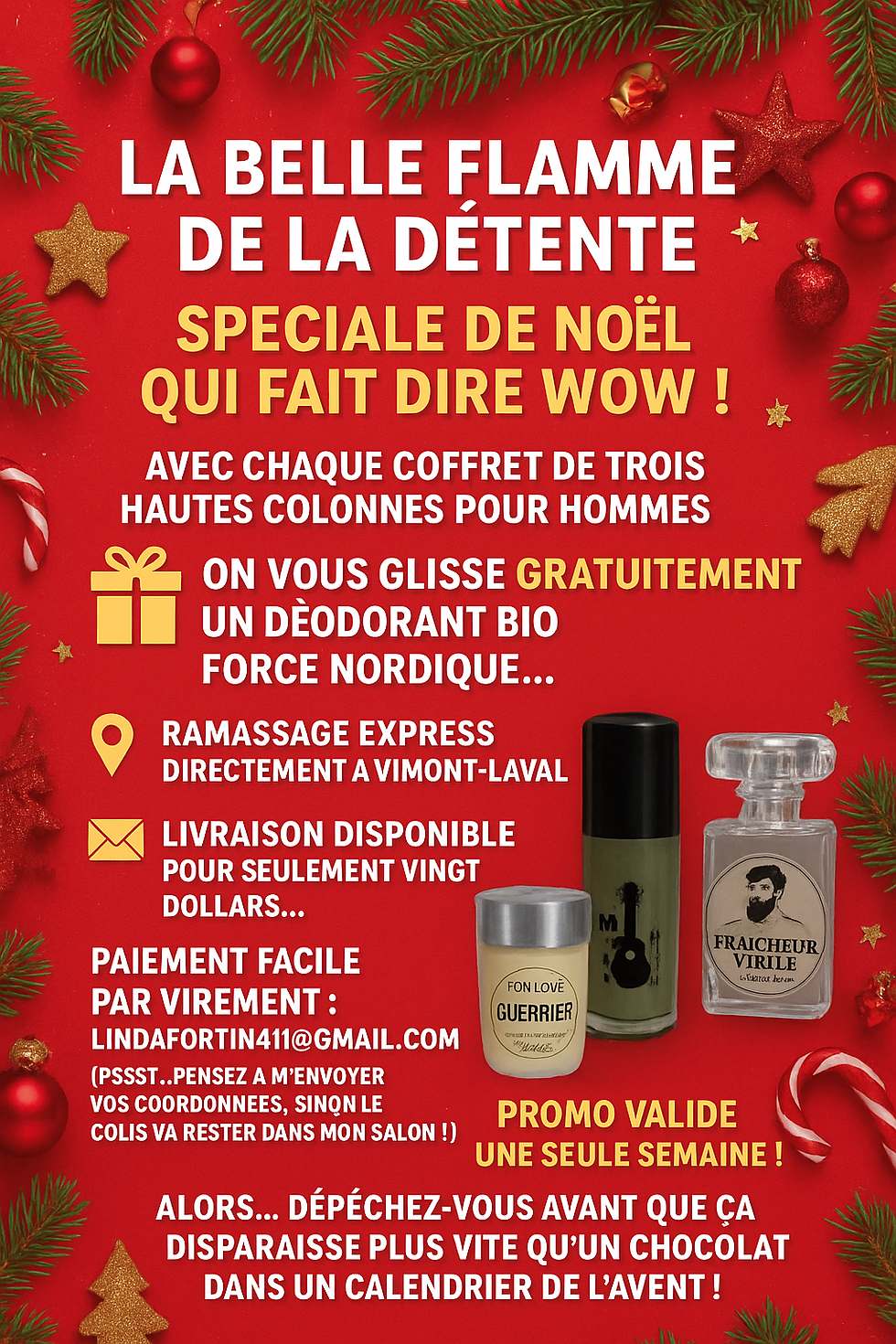 3 eau Cologne pour homme bio avec 1 déodorant Bio gratuit