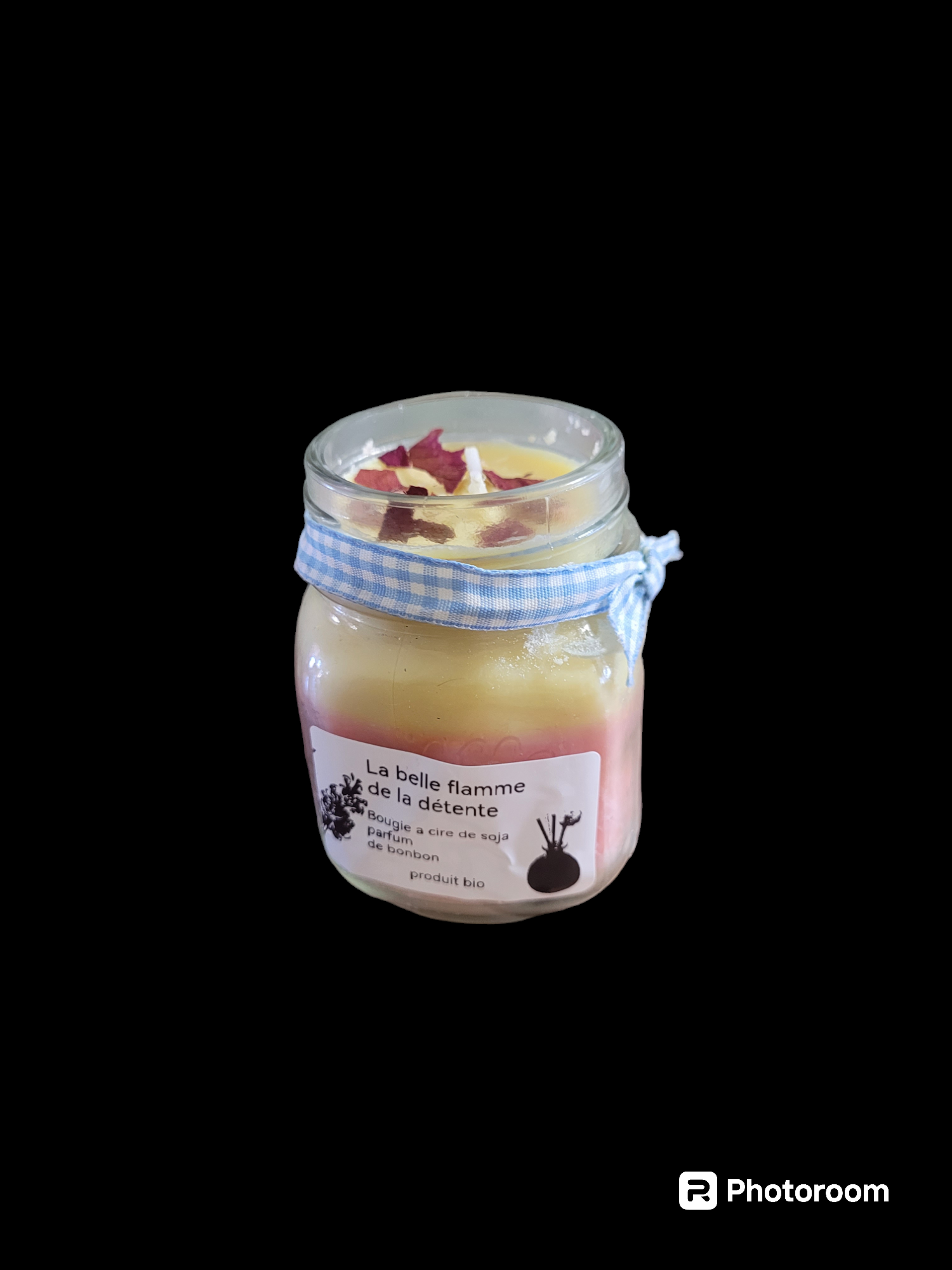 Bougie a cire de soja au parfum de bonbon