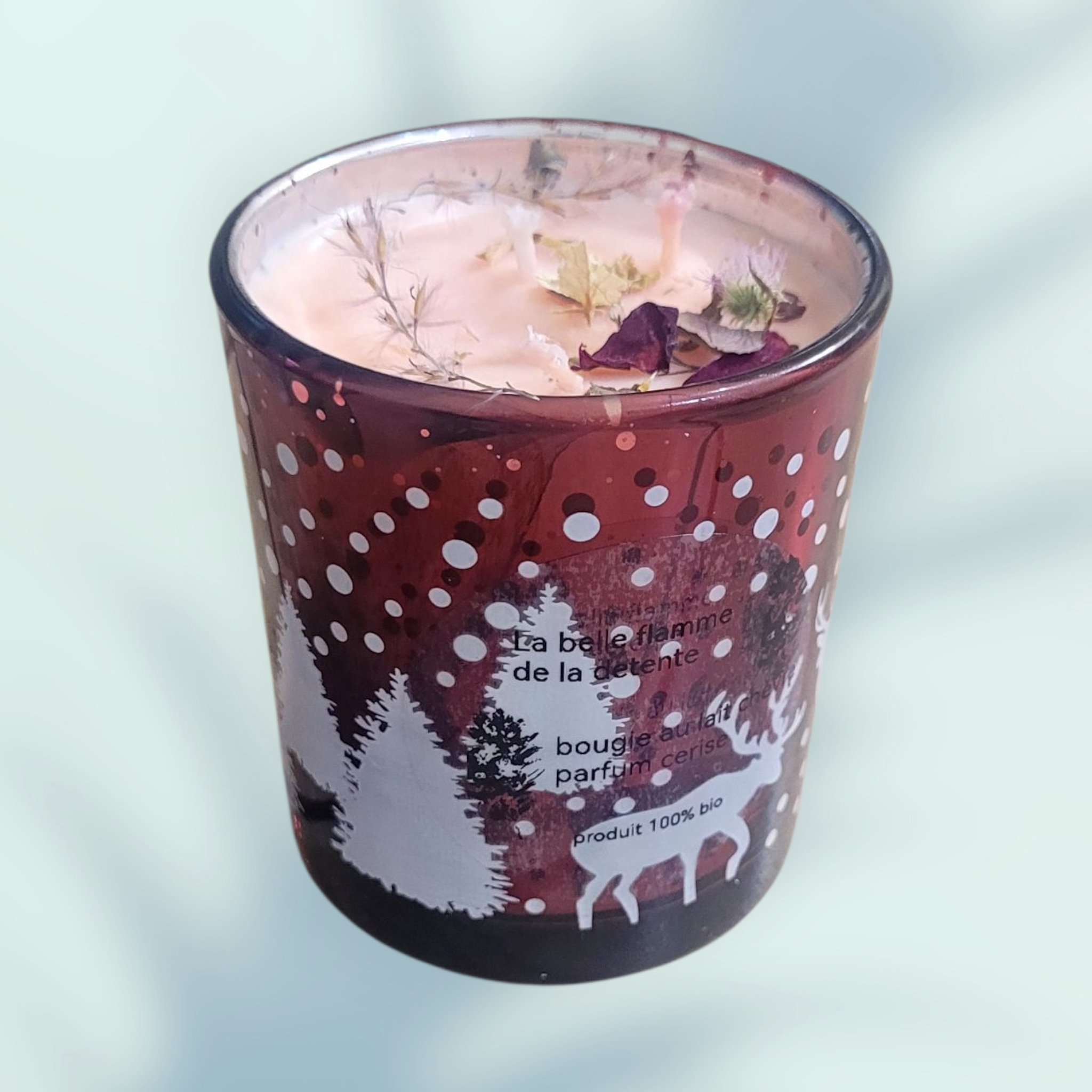 Superbe bougie a cire soja parfum cerise