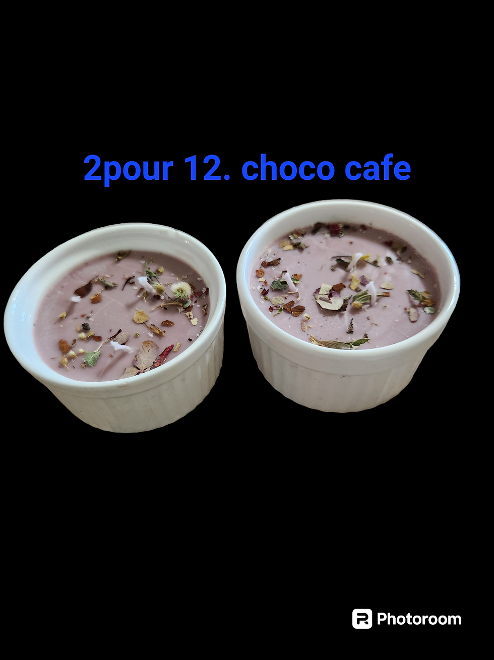 2 bougie a cire de soja parfum chocolat et cafe