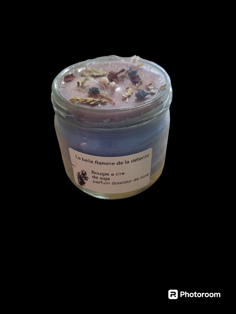 Bougie a cire de soja parfum de douceur de rose