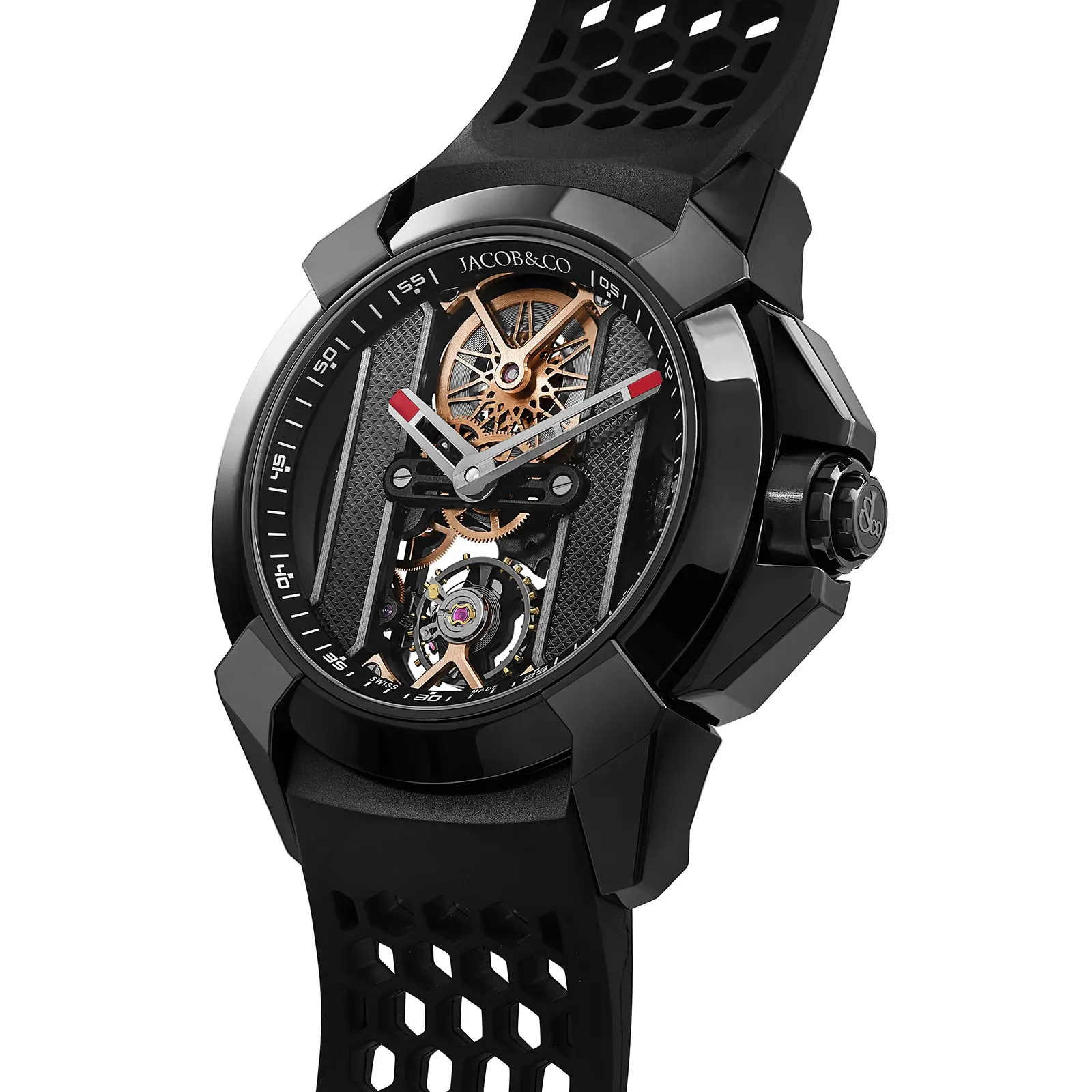 JACOB &CO Epic X Black DLC Steel Watch EX120.11.AB.AB.ABRUA