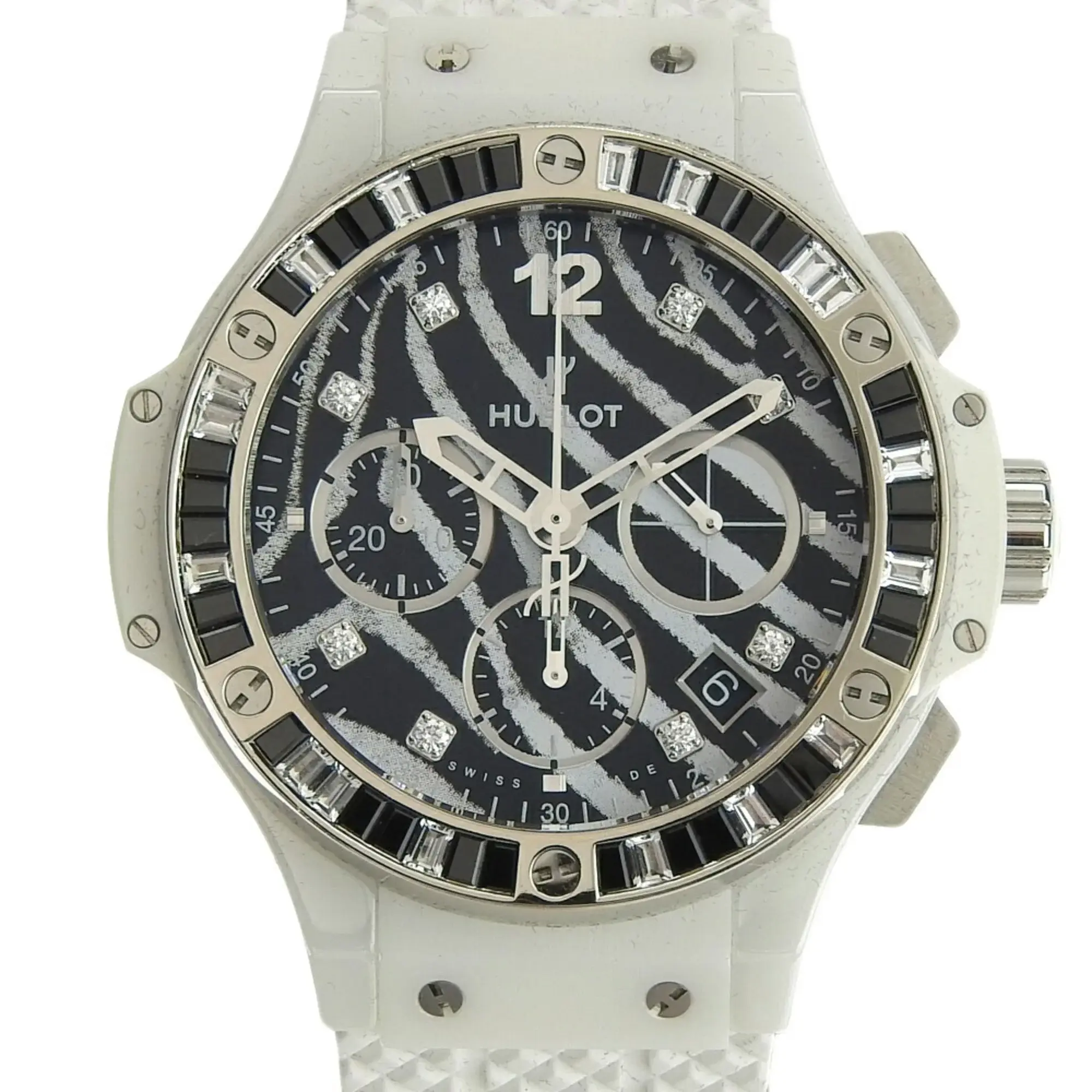 Pre-Owned Hublot 341 HW 7517 Big Bang White Zebra Chronograph
