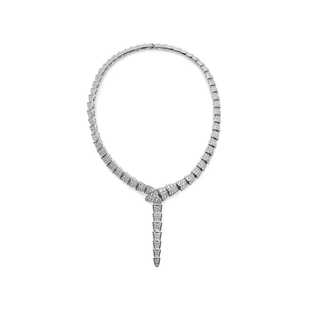 Bvlgari Serpenti Viper White Gold Diamond Necklace 348165