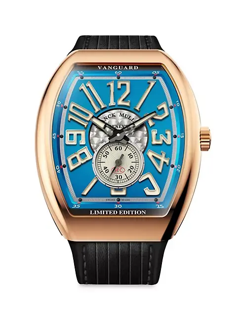 Franck Muller Vanguard Yachting Goldtone Stainless Steel & Rubber Strap Watch