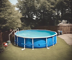 A cheap above ground pool with dirty water in it.jpg